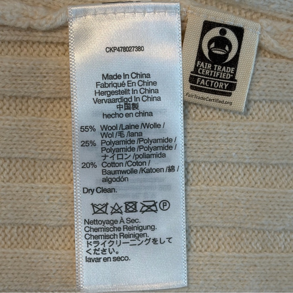 NWT Madewell Ivory Ribbed Sweater - Picture 7 of 8